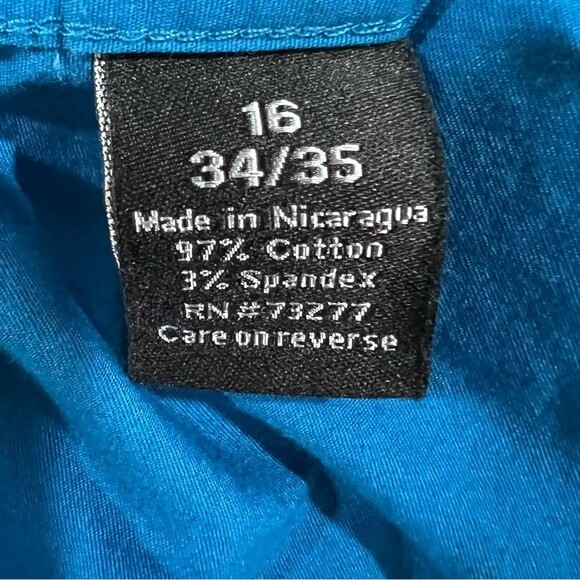 Mens Apt 9 teal blue button down dress shirt size 16 slim fit - Picture 4 of 4